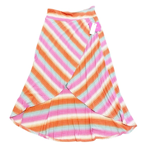 Amy Byer Dresses & Skirts - NWT Y2K deadstock Orange and pink striped midi skirt size XL